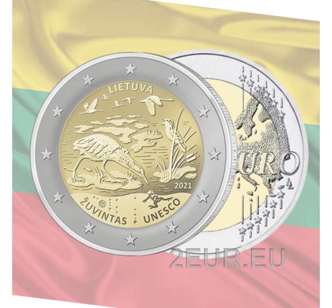 Litauen 2 Euro UNC 2021 - Biosphärenreservat Žuvintas