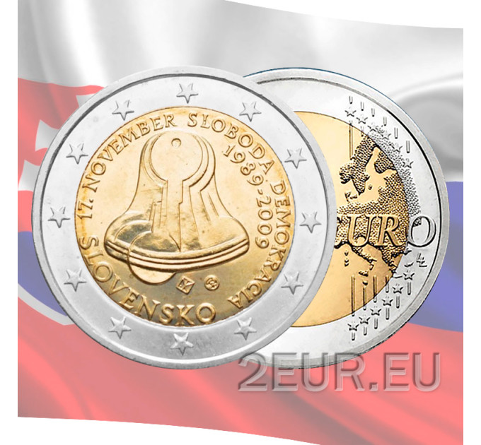 Slowakei 2 Euro UNC 2009 - 17. November - Tag des Kampfes für Freiheit und Demokratie 