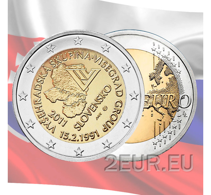 Slowakei 2 Euro UNC 2011 - 20 Jahre Visegrad Gruppe