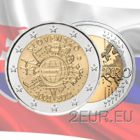 Slowakei 2 Euro UNC 2012 - 10 Jahre Euro-Bargeld