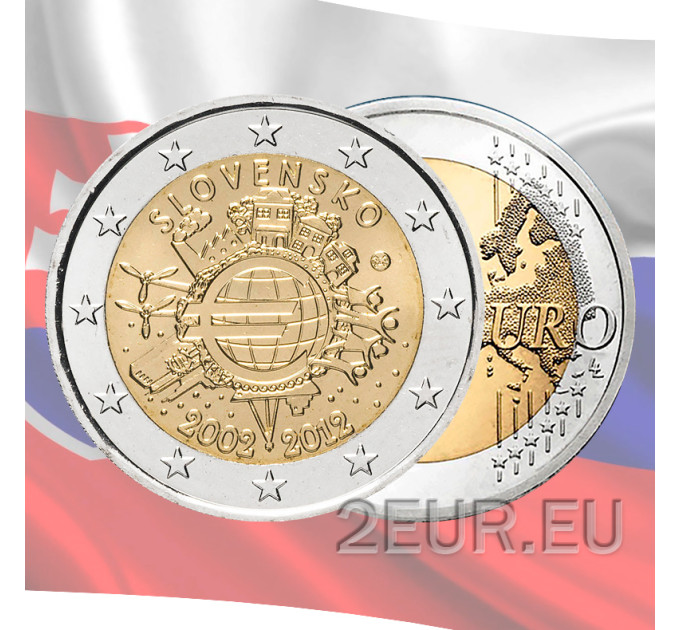 Slowakei 2 Euro UNC 2012 - 10 Jahre Euro-Bargeld
