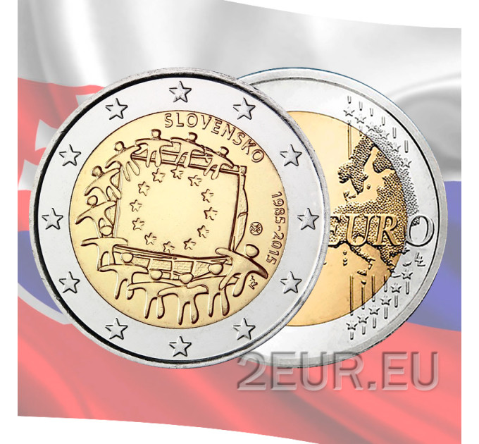 Slowakei 2 Euro UNC 2015 - 30 Jahre EU-Flagge