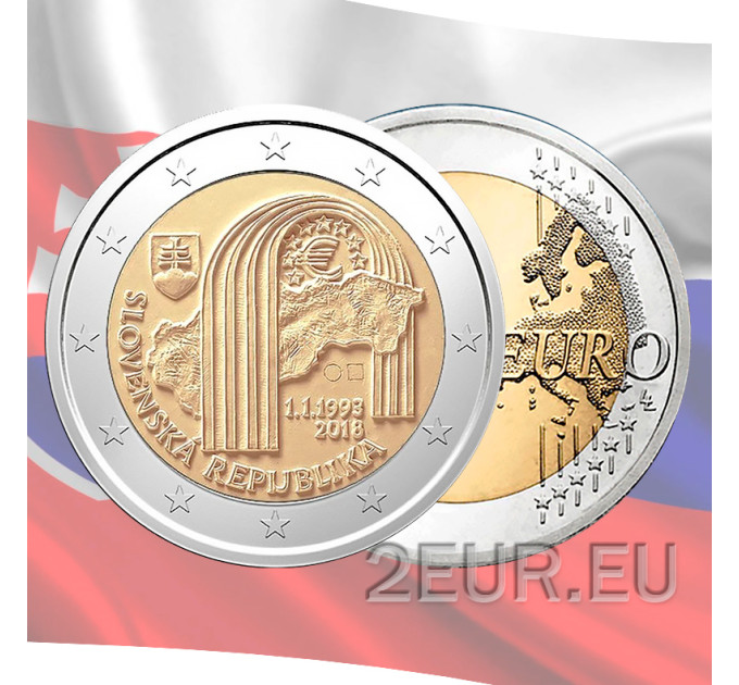 Slowakei 2 Euro UNC 2018 - 25. Jahrestag der Gründung der Slowakischen Republik