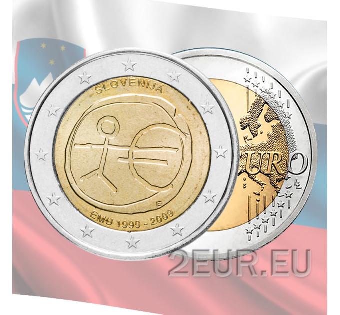 Slowenien 2 Euro UNC 2009 - 10 Jahre Euro - WWU - UEM