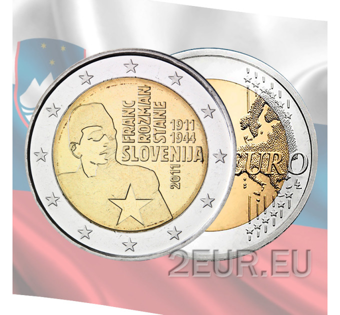 Slowenien 2 Euro UNC 2011 - 100. Geburtstag von Franc Rozman
