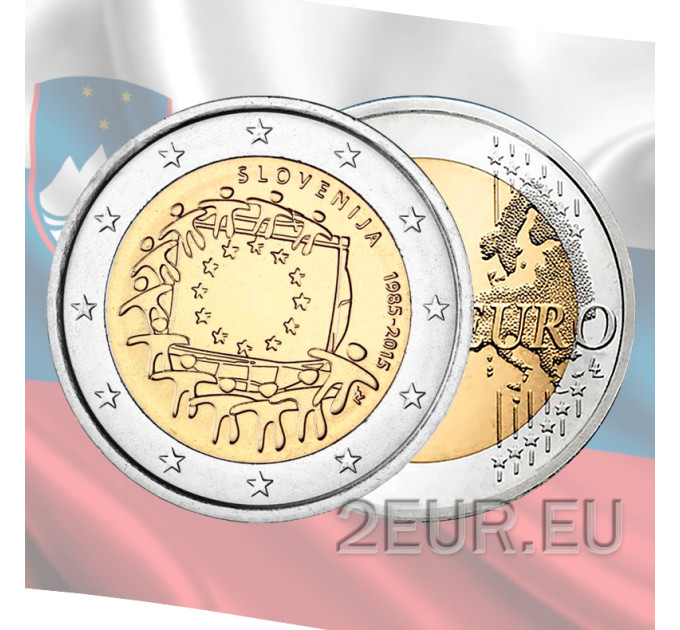 Slowenien 2 Euro UNC 2015 - 30 Jahre EU-Flagge