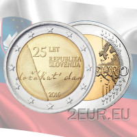 Slowenien 2 Euro UNC 2016 - 25 Jahre Unabhängigkeit