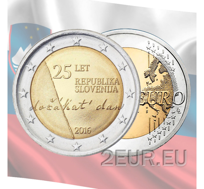 Slowenien 2 Euro UNC 2016 - 25 Jahre Unabhängigkeit
