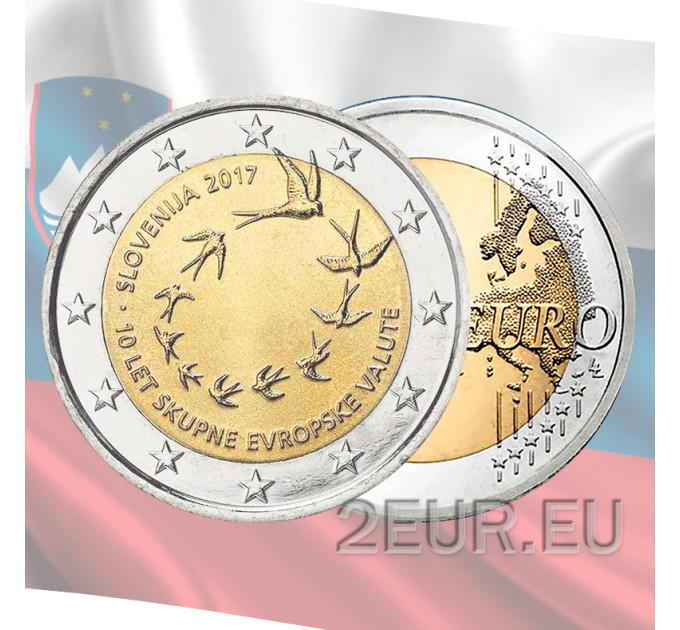 Slowenien 2 Euro UNC 2017 - 10. Jahrestag der Einführung des Euro