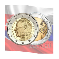 Slowakei 2 Euro UNC 2021 - 100. Geburtstag von Alexander Dubchek
