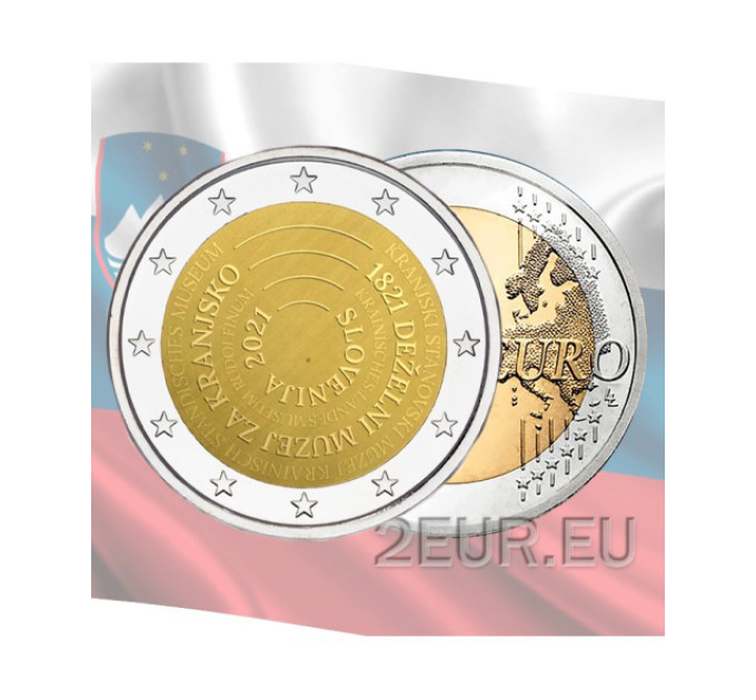 Slowenien 2 Euro UNC 2021 - 200 Jahre Slowenisches Nationalmuseum