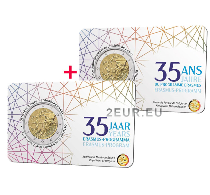 Belgien 2 Euro BU 2022-2 - 35 Jahre Erasmus - NL+FR 
