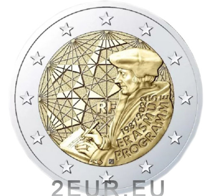 Frankreich 2 Euro UNC 2022 - 35 Jahre Erasmus-Programm