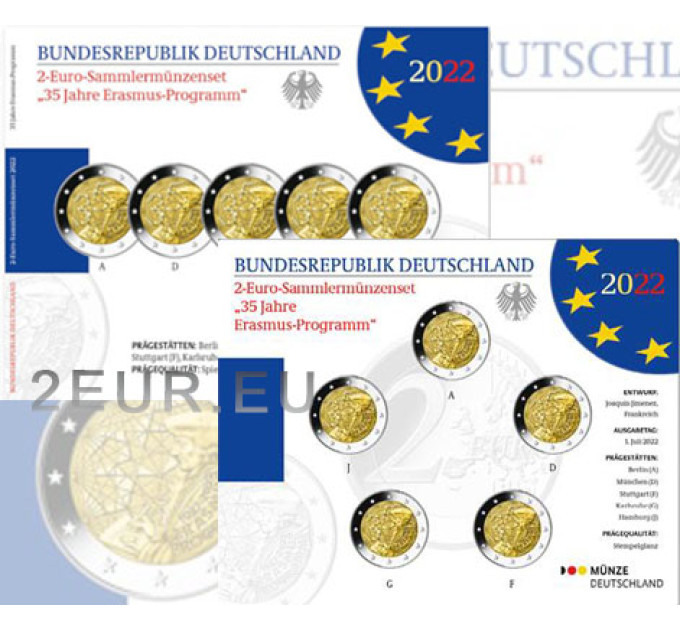 Deutschland 2 Euro PP 2022 – 35 Jahre Erasmus