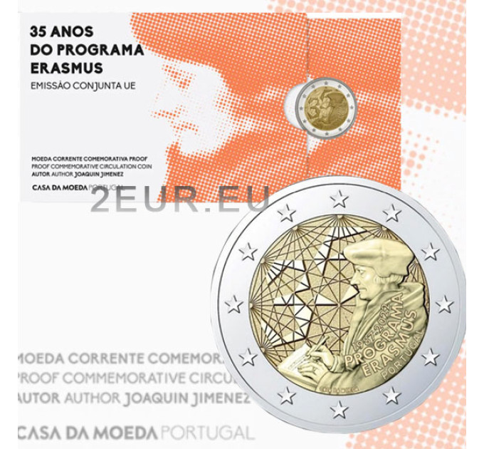 Portugal 2 Euro proof 2022 - 35 Jahre Erasmus 