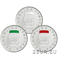 Italien 5 Euro Silber BU 2021 - Italienische Exzellenzen - Ferrero - Nutella - Triptychon
