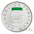 Italien 5 Euro Silber BU 2021 - Italienische Exzellenz – Ferrero – Nutella – Farbe Grün