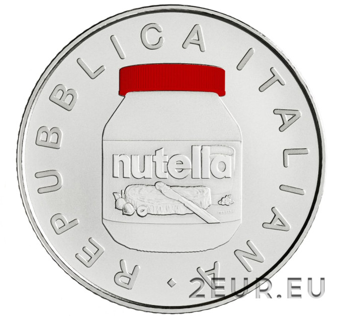 Italien 5 euro silber BU 2021 - Nutella Red