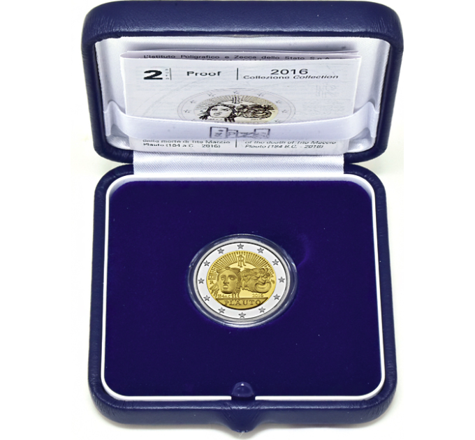 Italien 2 euro proof 2016 - 2200. Todestag von Tito Maccio Plauto