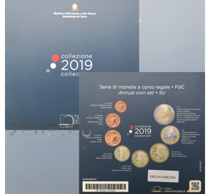Italien Euro set BU 2019